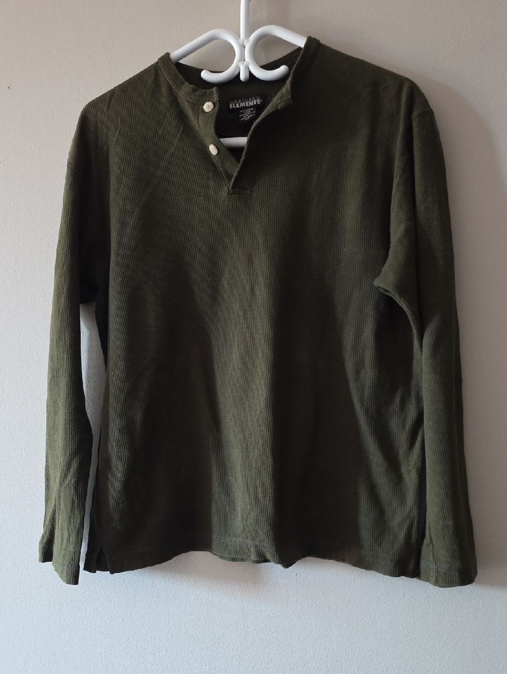 Element Olive Green Long Sleeve Henley Shirt